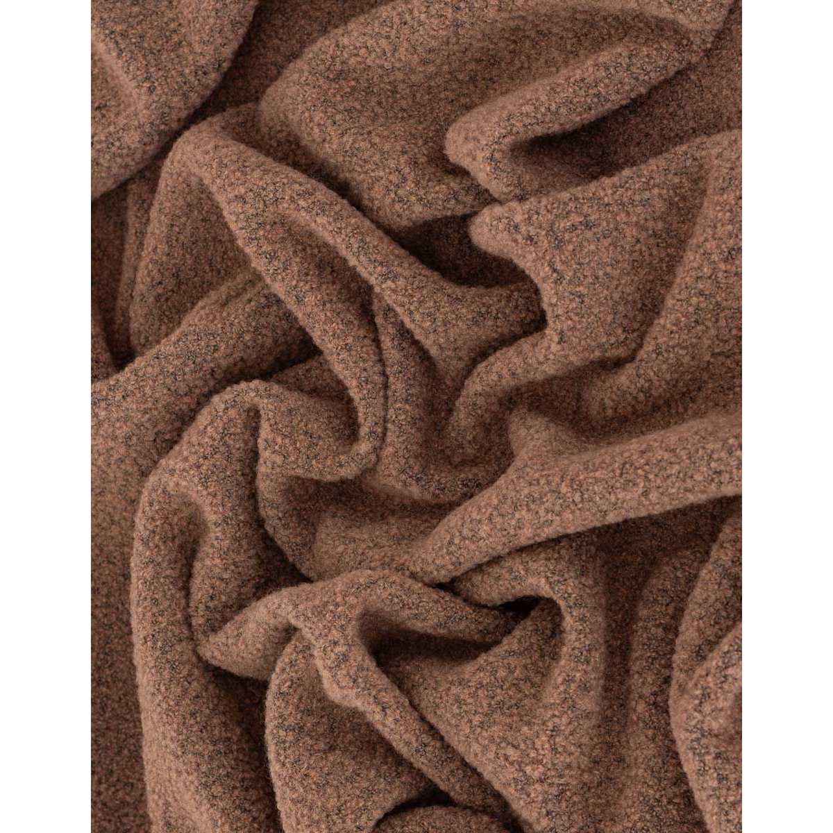 Wool bouclé throw blanket PARIS brown