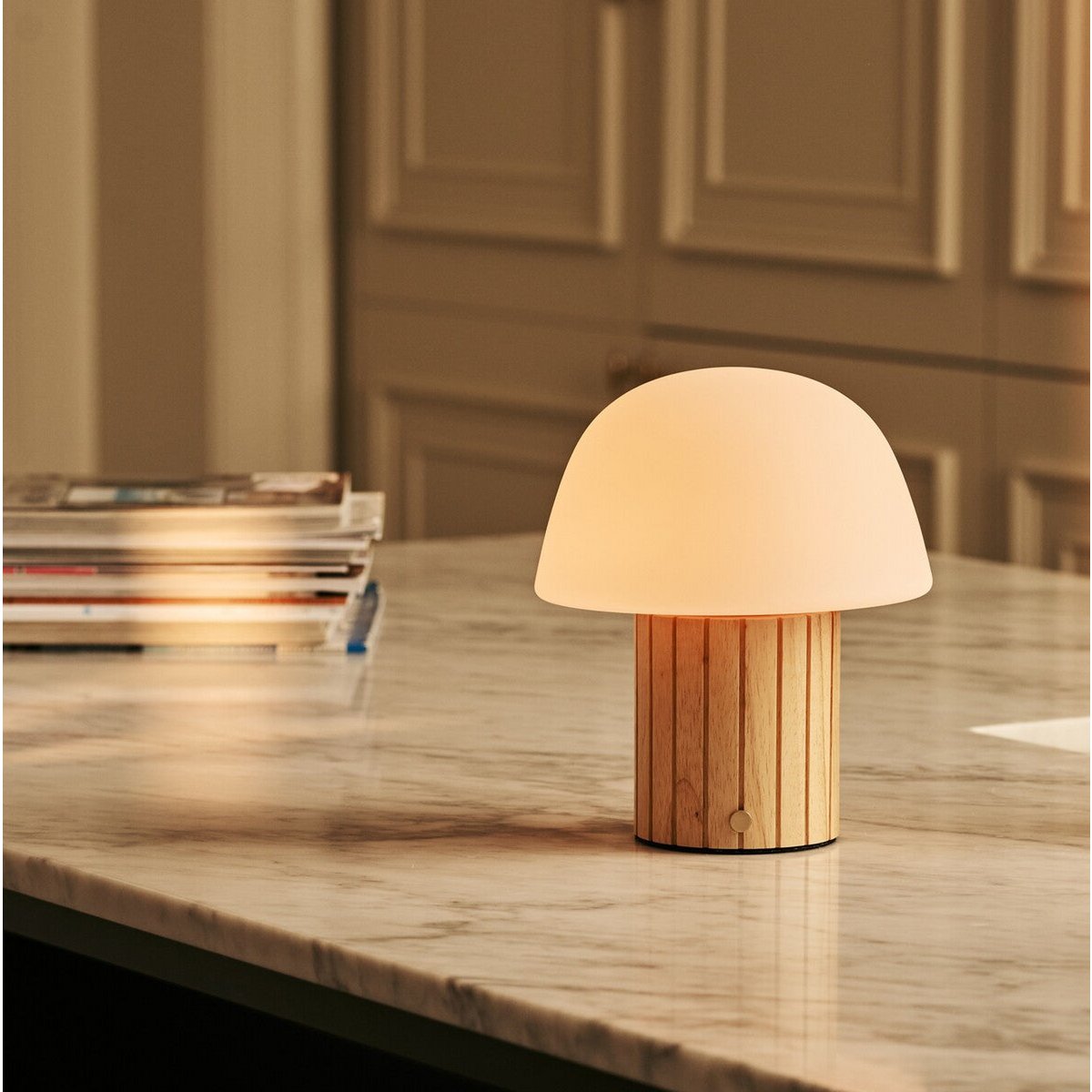 Etienne Light Brown Rechargeable Table Lamp