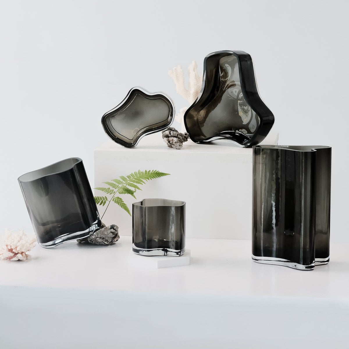 New modern design tall vase inspired by CORAL and Aalto, COR30GR