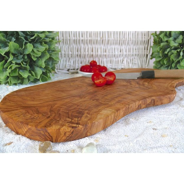 Cutting board rustic 35-39 cm long olive wood