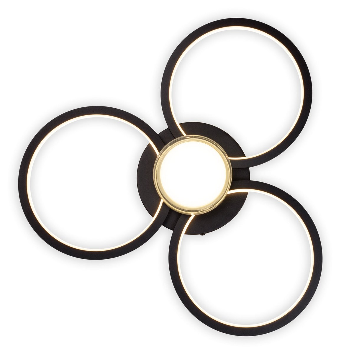 LED ceiling light "Cimo" made of black metal and plastic, Ø approx. 43.6 cm, dimmable by wall switch