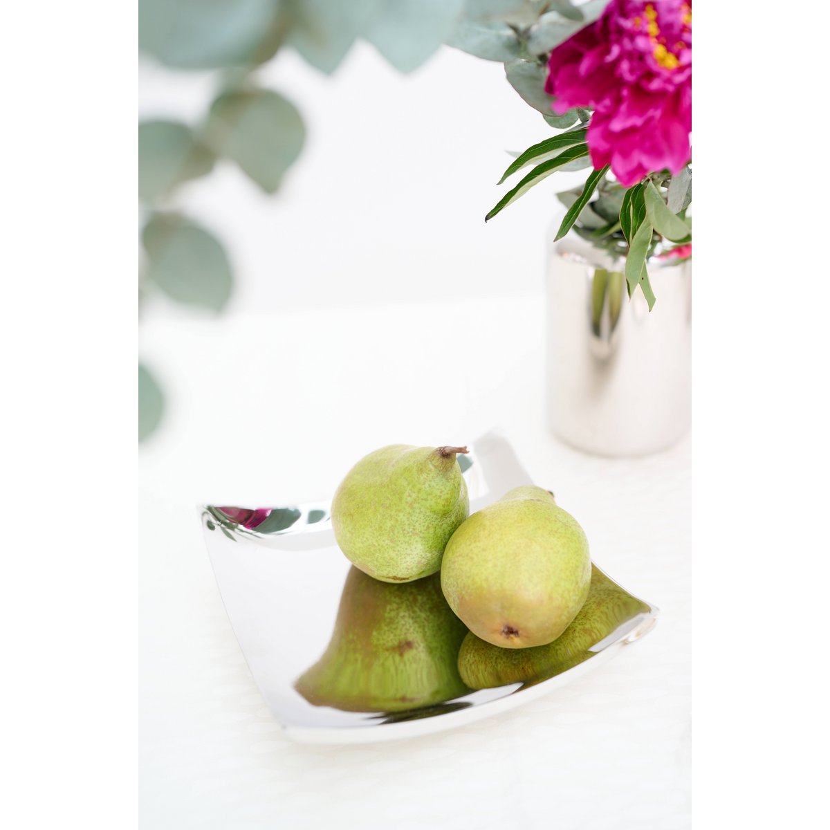 Dallas bowl (19 x 19 cm) square, highly polished stainless steel, decorative bowl, fruit bowl