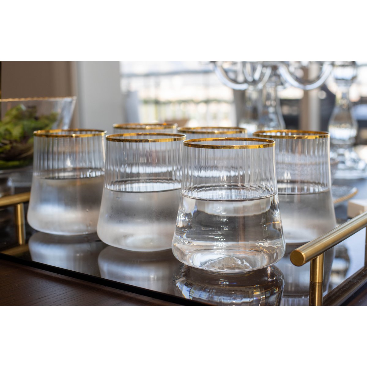 350 ml glas med guldkant – 6-pack