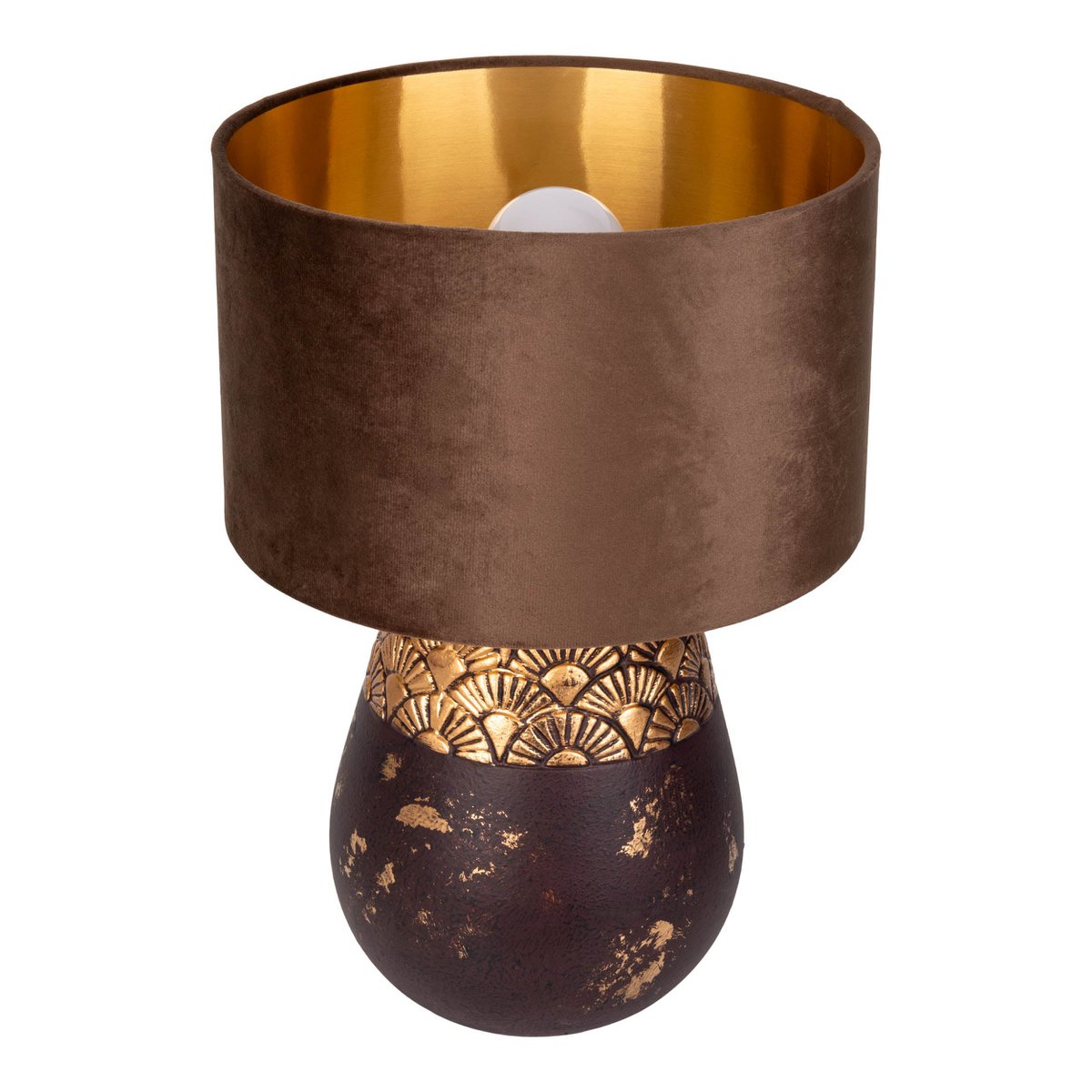 Keramikbordslampa "Bronco", bordslampa, keramik, beige/grå, med E14-sockel, för matsal, vardagsrum, hall eller kontor, 39 cm hög