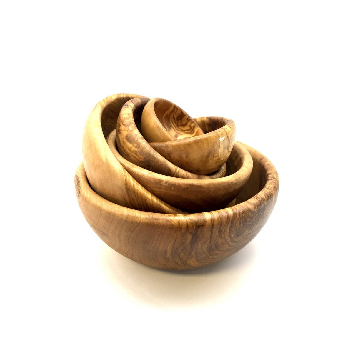 Set of 6 bowls ROUND made of olive wood
