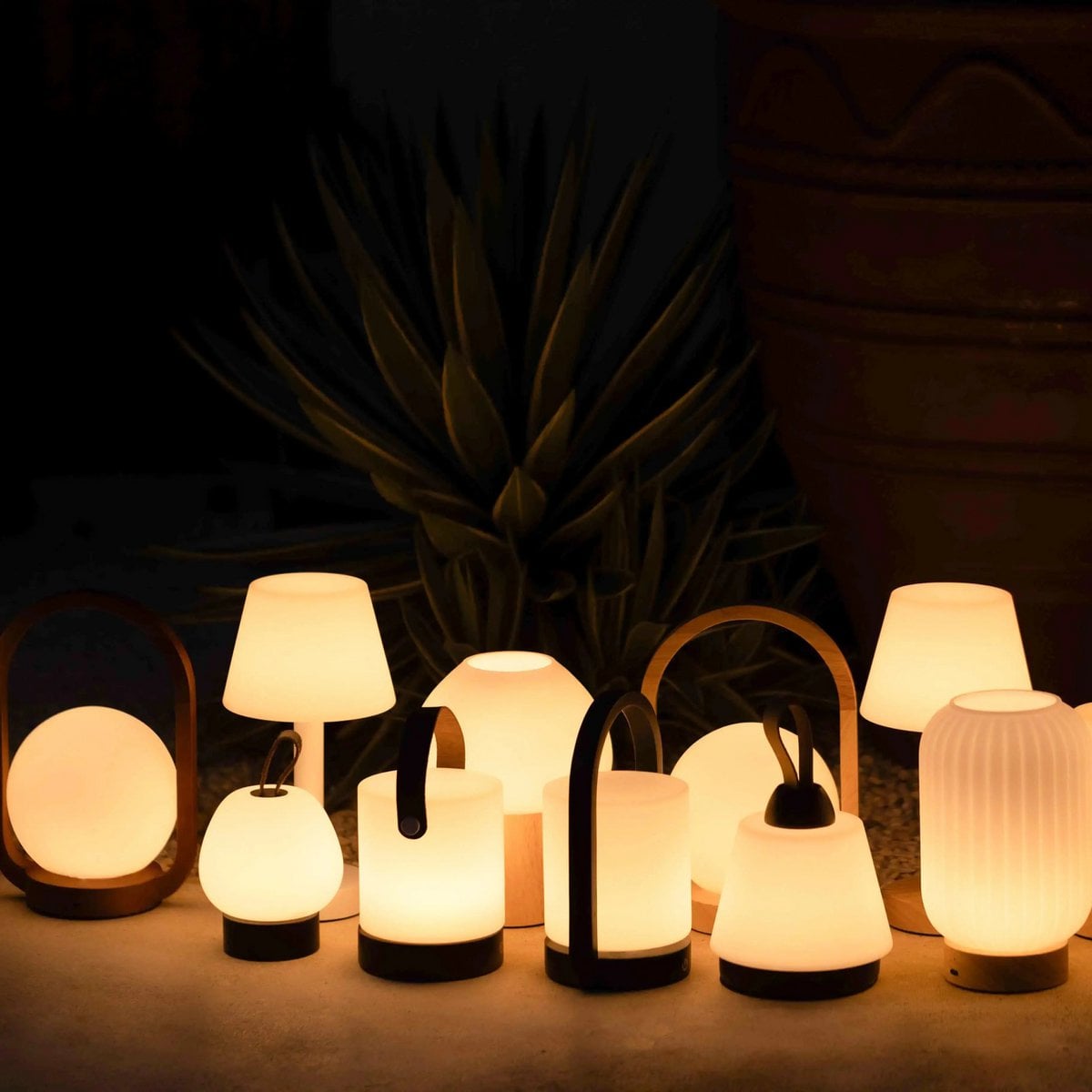 Lyla Light Brown Unique Rechargeable Lamp