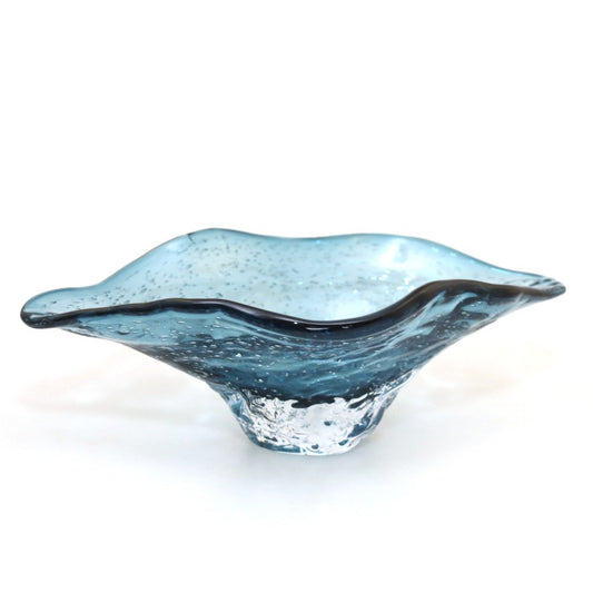 Blue glass decorative cut 33x18x10.5cm