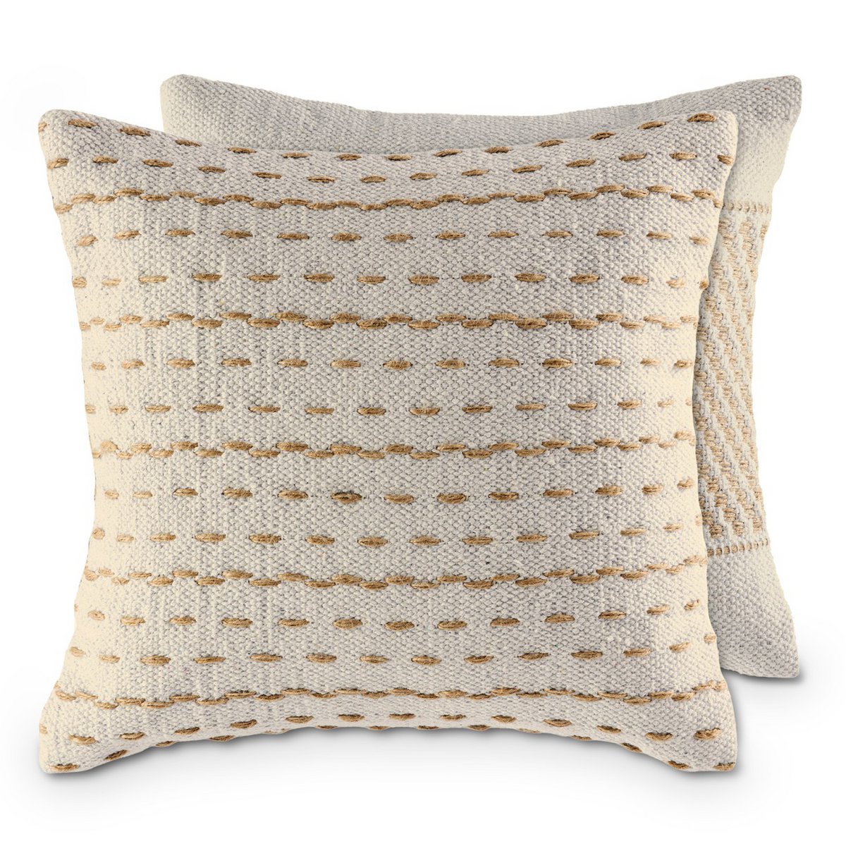 Sofa cushion 40x40cm 12-piece set 2 x 6 PU decorative cushion cotton and natural jute