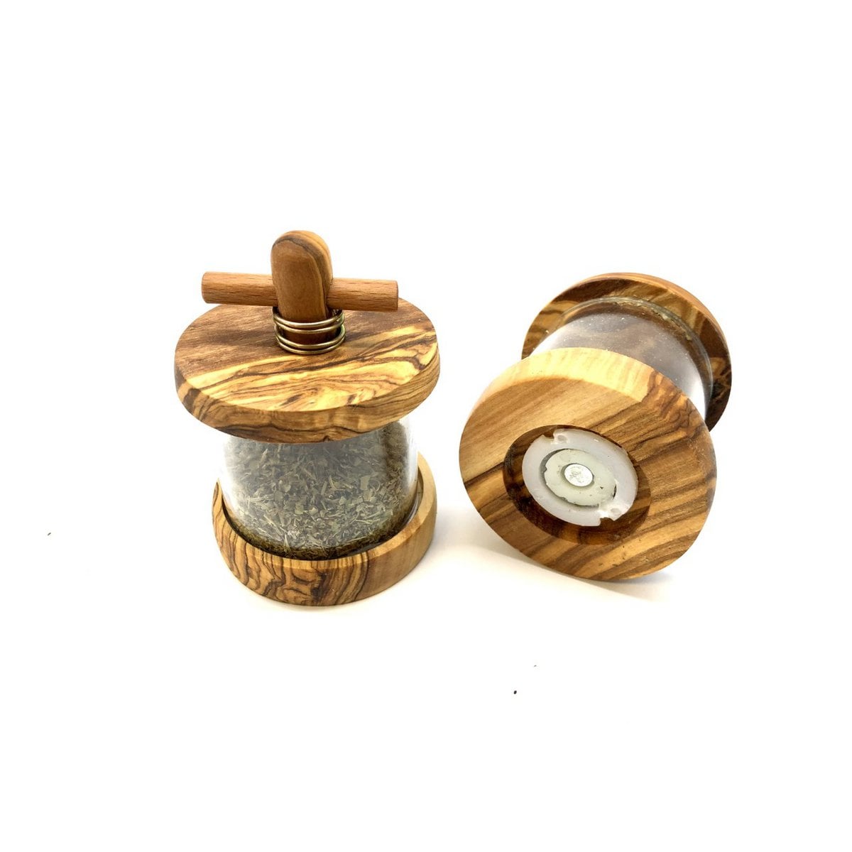 Olive wood herb grinder