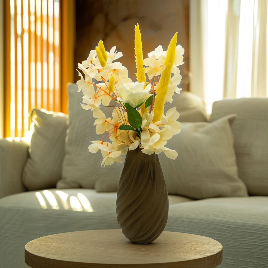Lunaris 3D vas - 3D-printad vas - Hållbar PLA - Lämplig för konstgjorda blommor