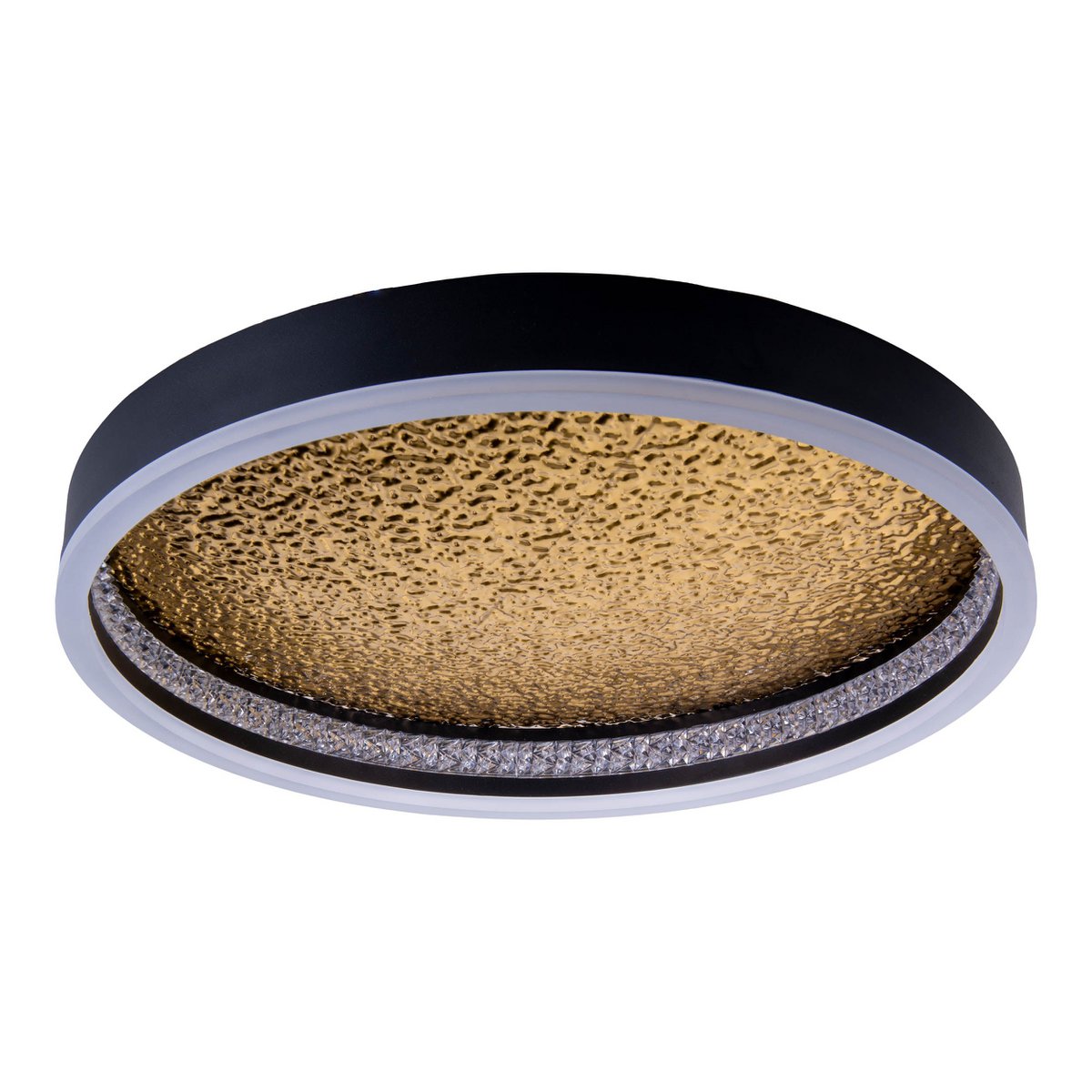 LED Deckenleuchte ARANY, Deckenleuchte aus Metall und Kunststoff in Schwarz,, mit fest verbauten LEDs, dimmbar, 40 cm Durchmesser