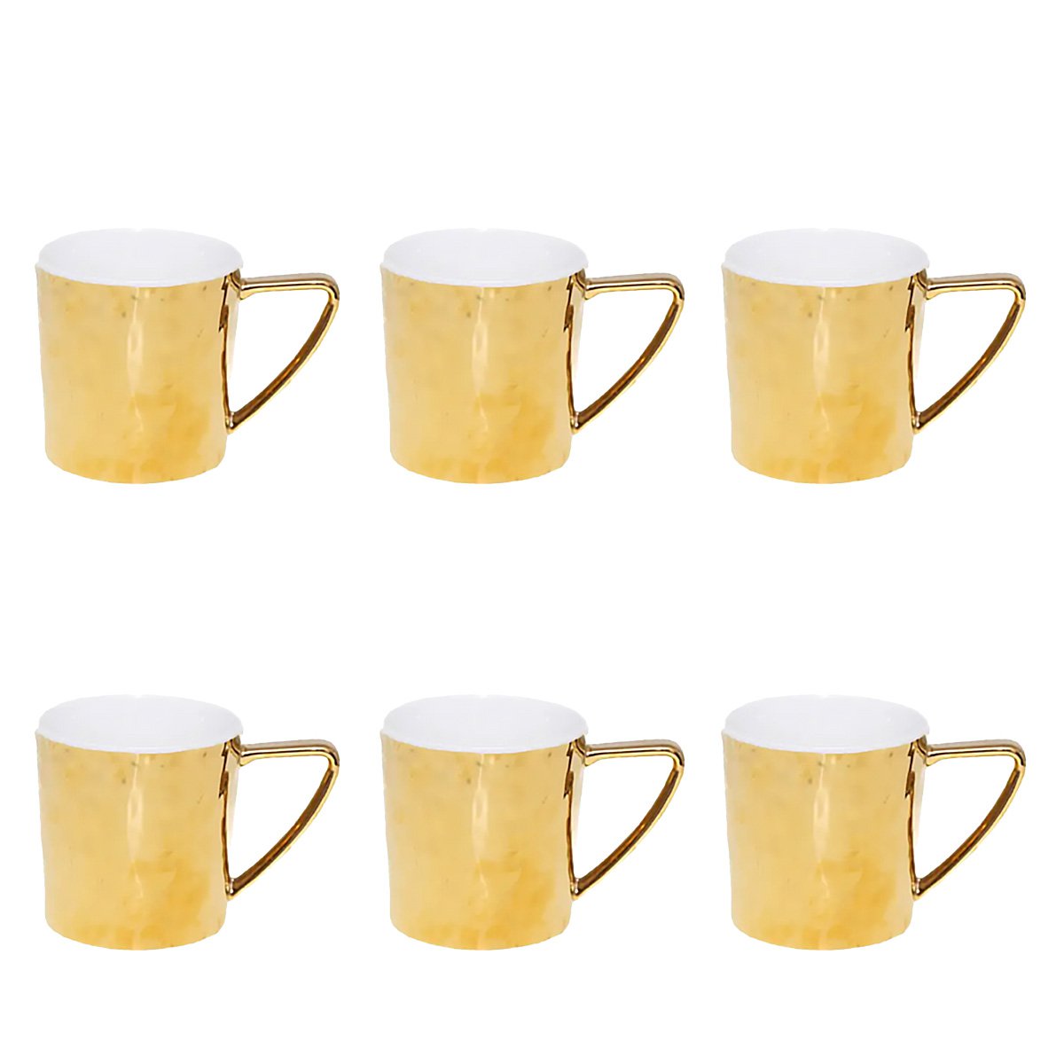 White and gilded mug in porcelain 340ml