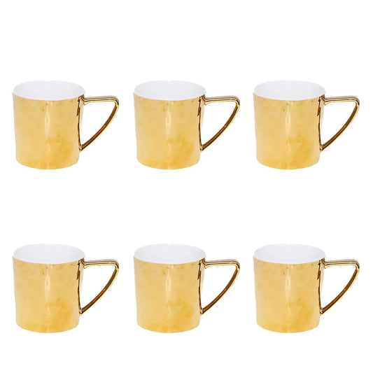 White and gilded mug in porcelain 340ml