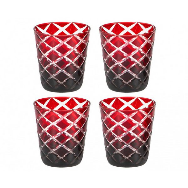 Mugg Dio rubinröd set om 4 H 10 cm