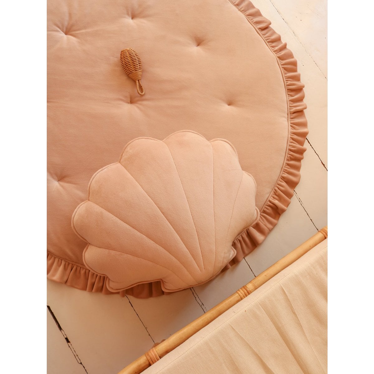 Soft Velvet Shell Cushion “Latte”