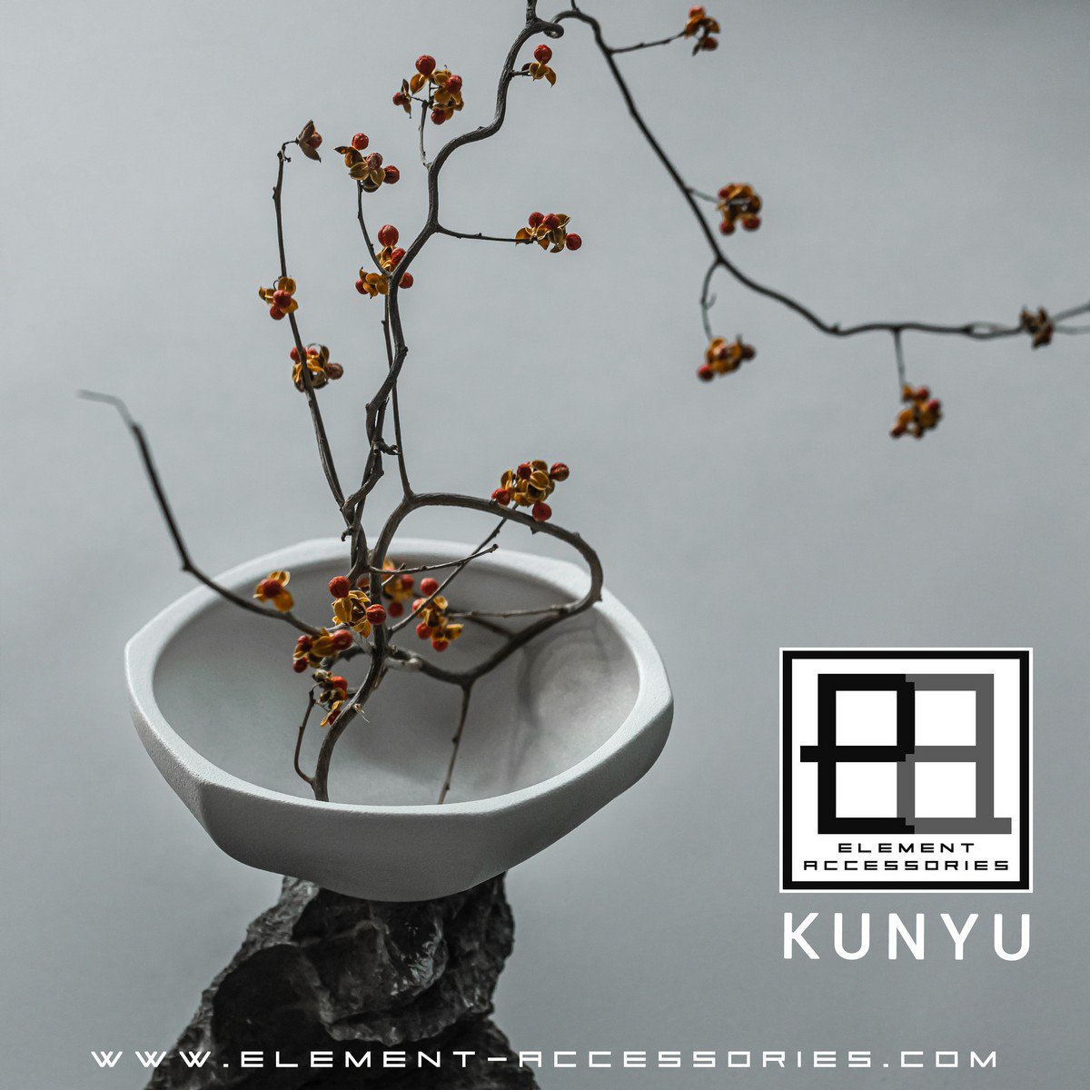 Modern Asian style bowl, high end design and finish, KUNYU30WH