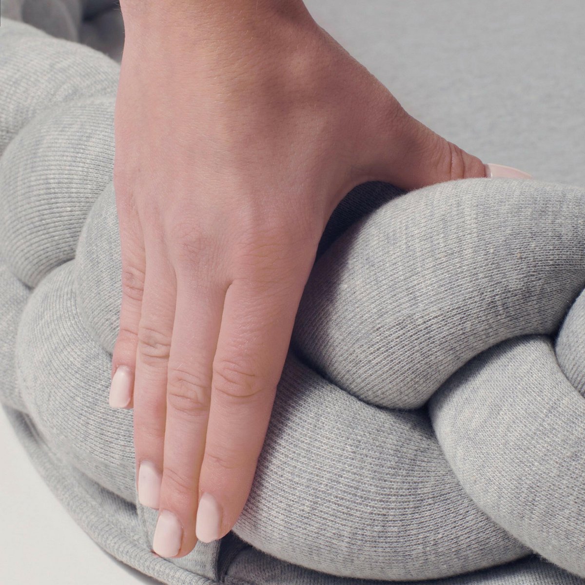 Grey braided cot bumper