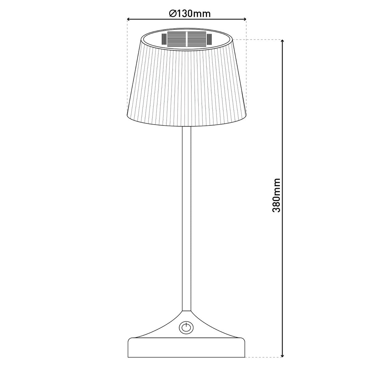 Solar battery lamp "Emmi" 38 cm high, umbrella Ø 13 cm, metal in almond and white plastic, for the outdoor area, dimmable CCT.