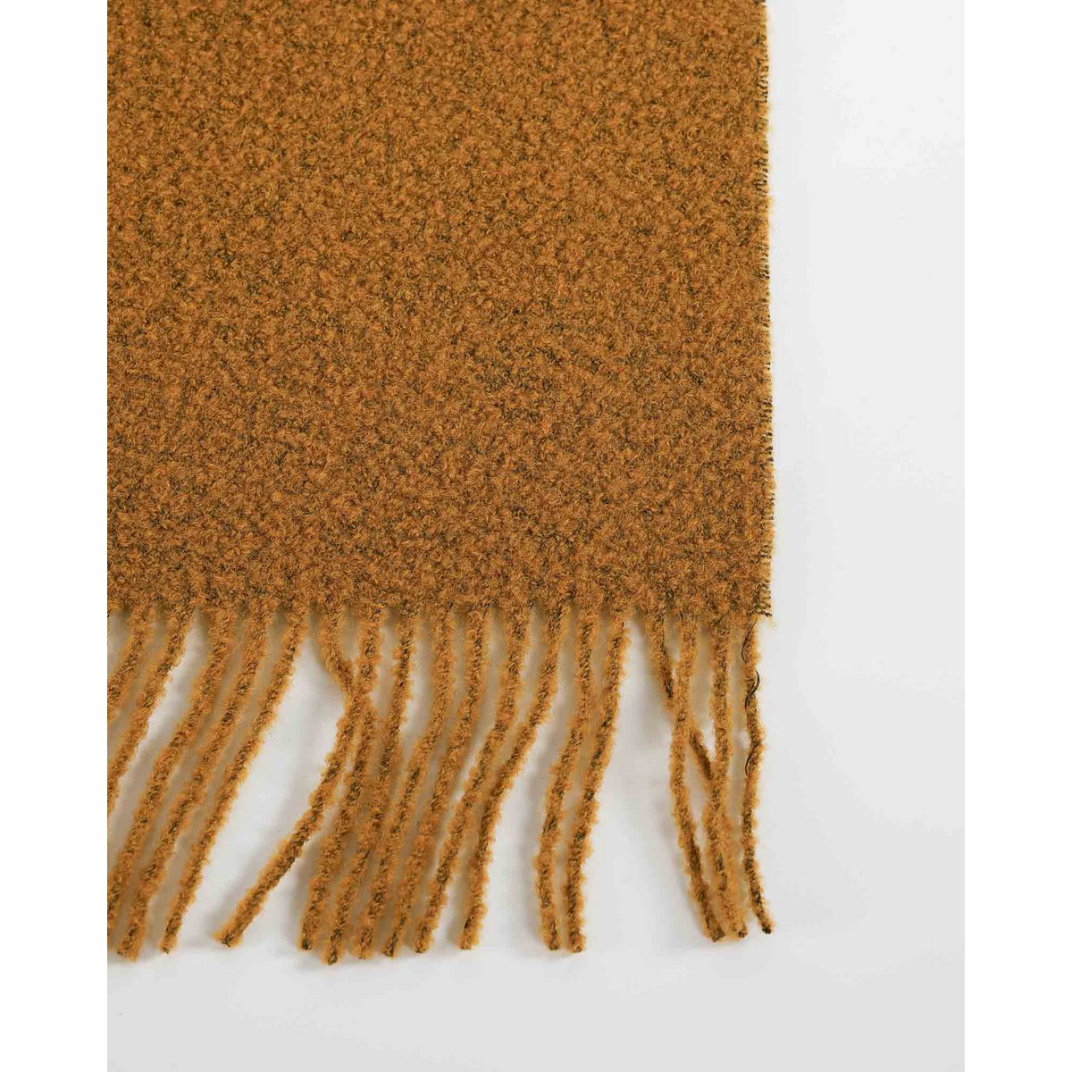 Wool bouclé throw blanket PARIS mustard yellow
