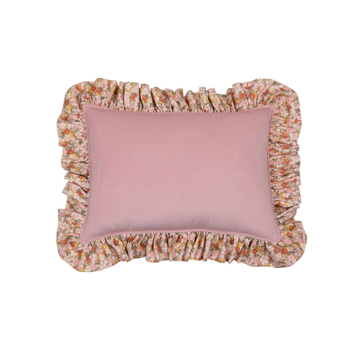 Decorative pillow with frill "green garden"