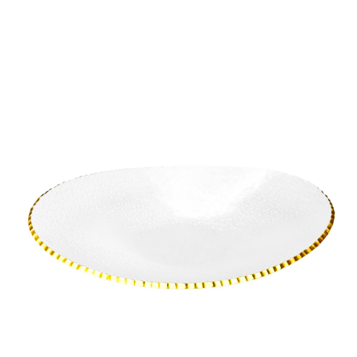 Salad bowl with golden edge oval glass 29.5x19x6cm