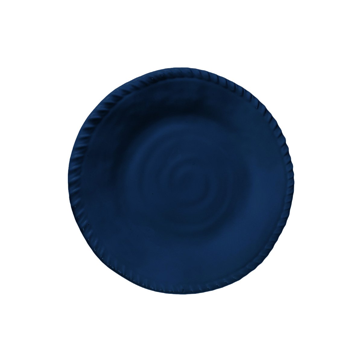 Blue melamine dessert plate with rope edge 23x23x2cm