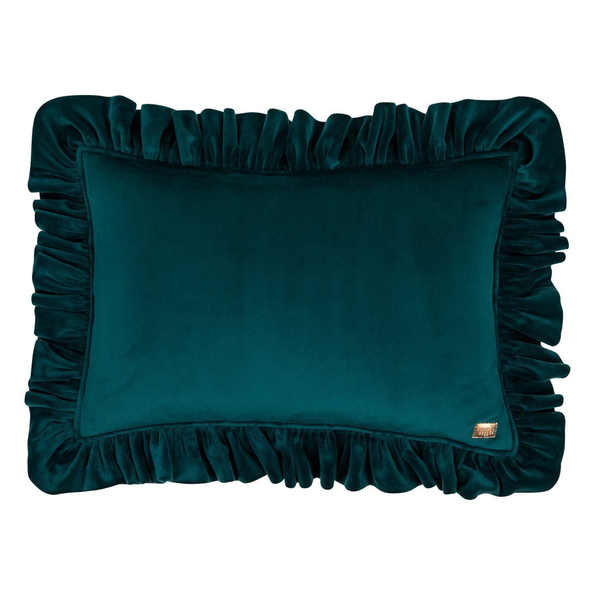 Soft Velvet Pillow with Frill “Emerald”