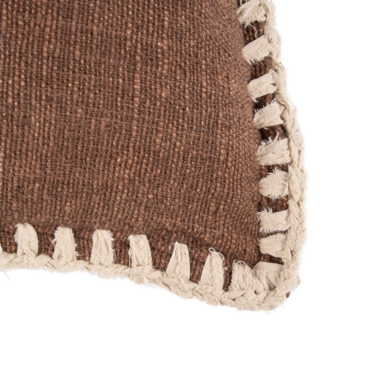 The Espresso Edge Cushion Cover - Brown White