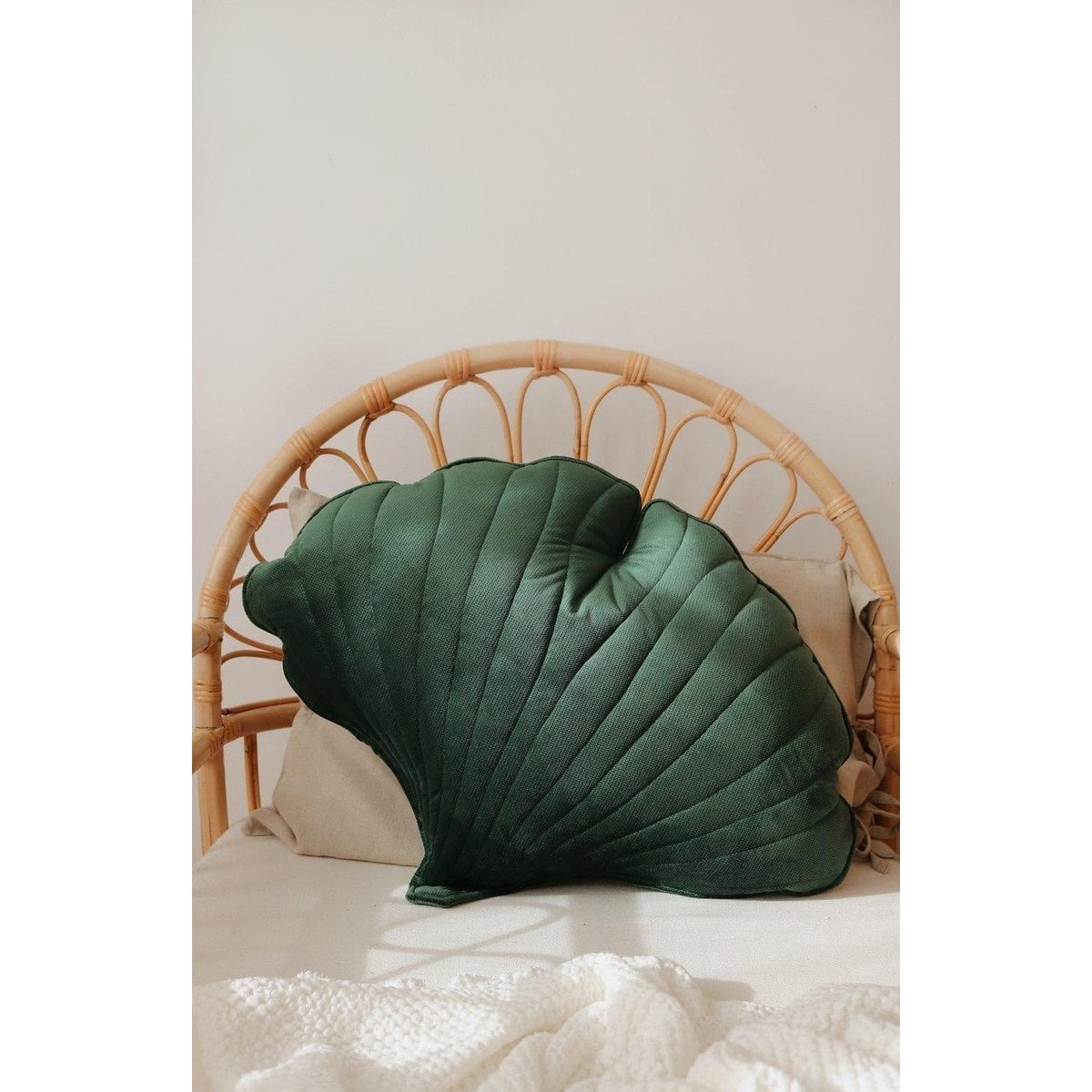 “Green” Velvet Ginkgo Leaf Pillow