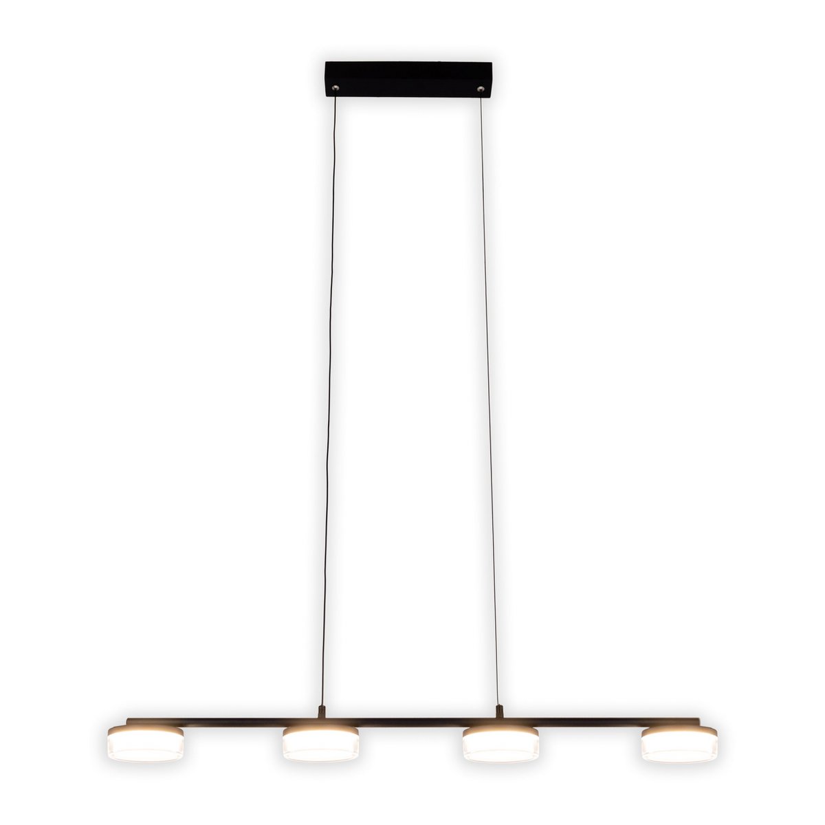 LED pendant lamp "Cimo" made of metal and plastic in black, with integrated LED, length 96 cm