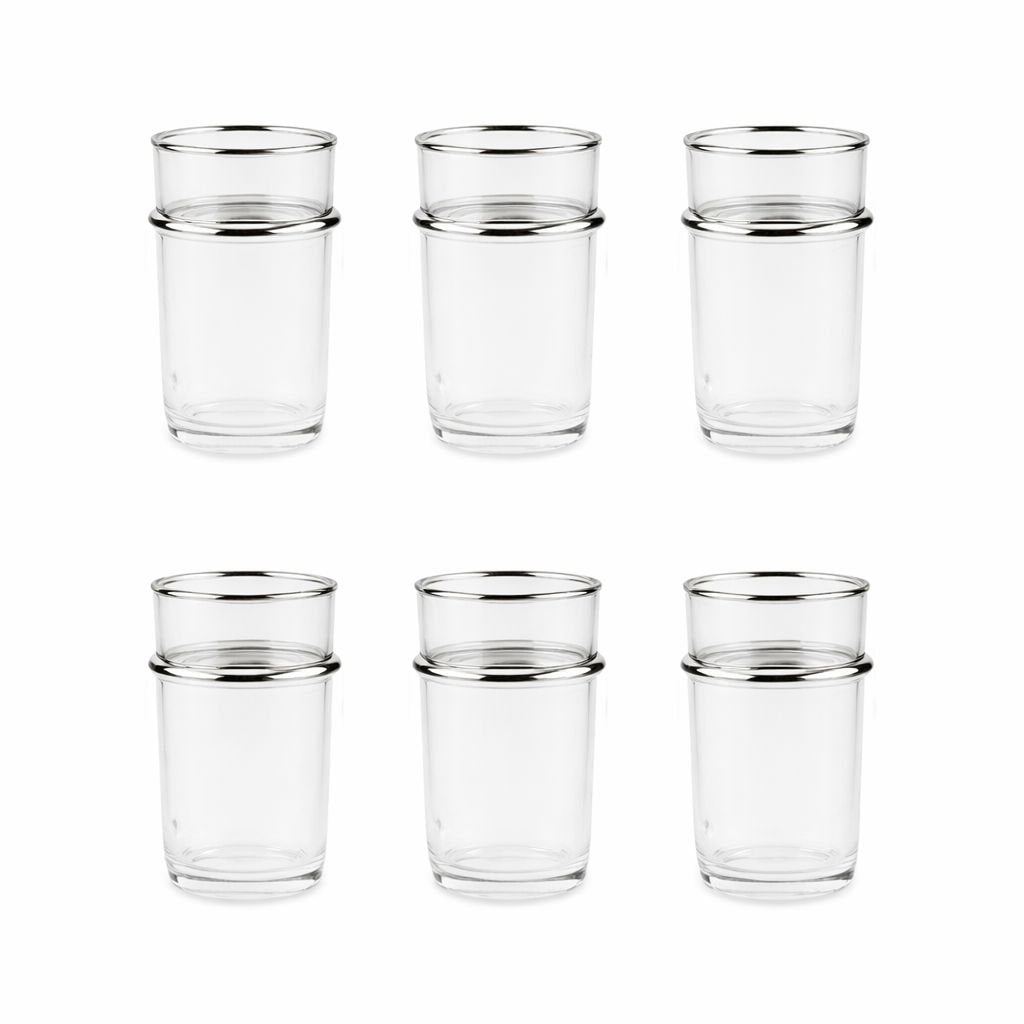 Tekoppar i glas med silverkant 175 ml - 6-pack