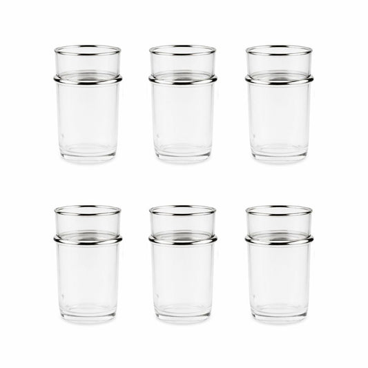 Tekoppar i glas med silverkant 175 ml - 6-pack