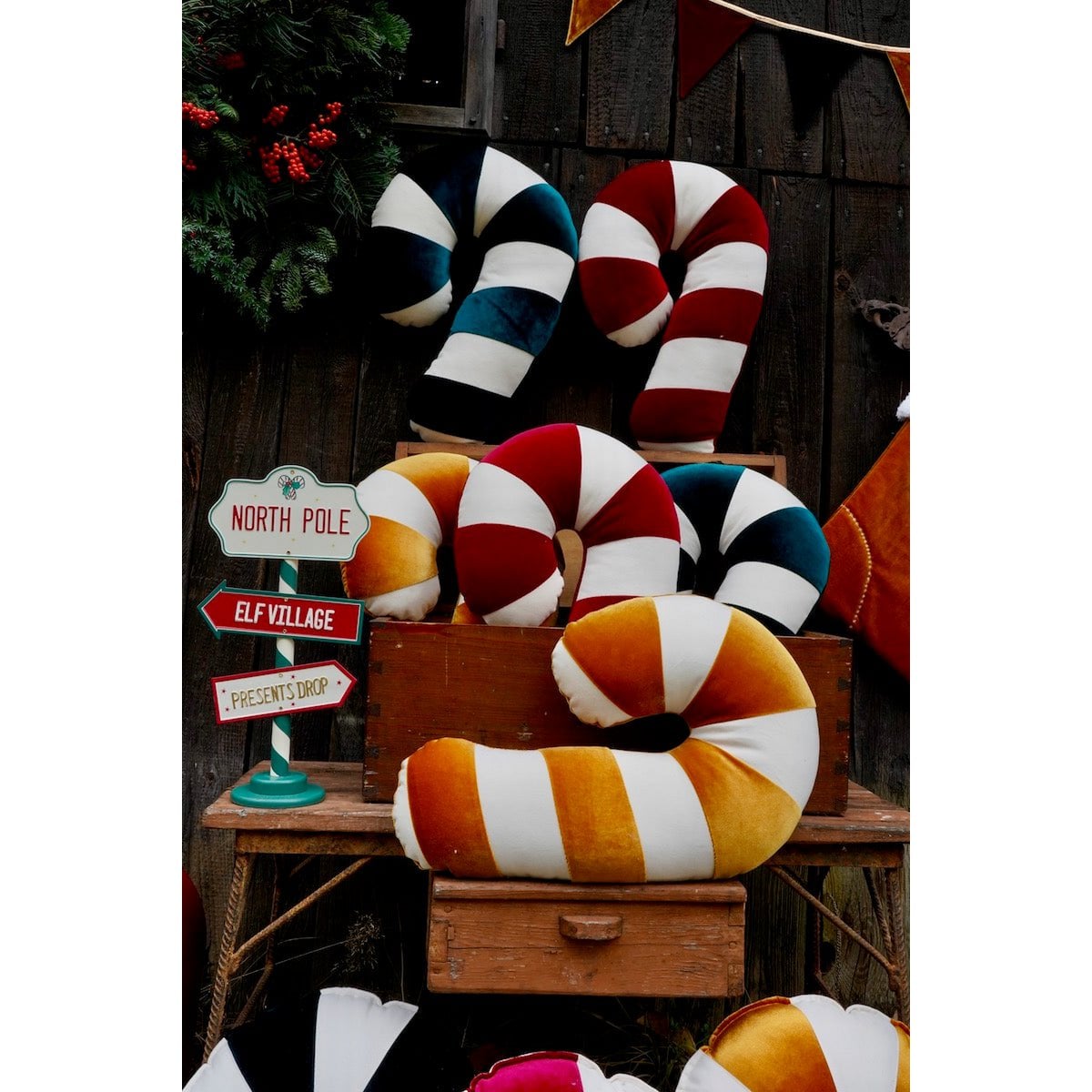 “Red Lollipop” christmas Patchwork Pillow, best gift for holidays
