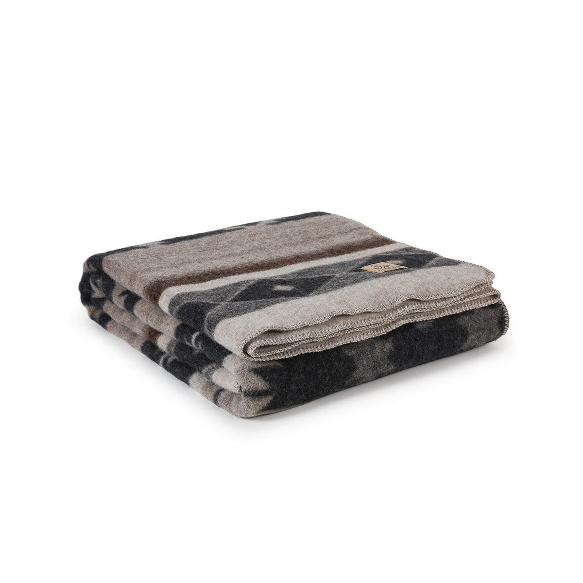 Wool bed Blanket TRIBE - double - beige