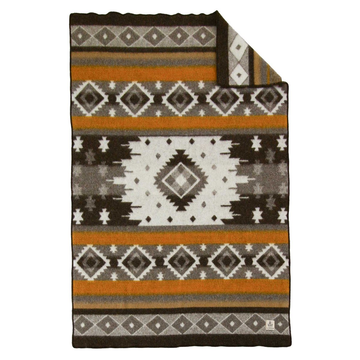 Wool bed Blanket TRIBE - double - bronze