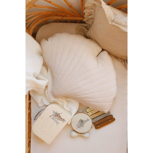 “Cream” Velvet Ginkgo Leaf Pillow