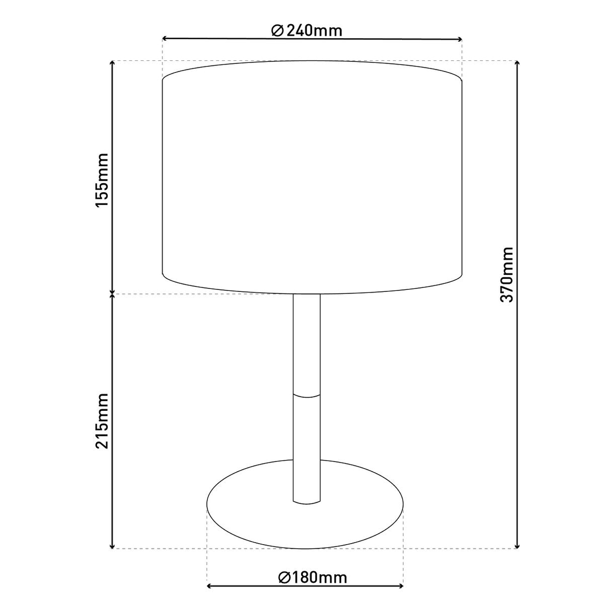 Textil-Tischleuchte "TESSILE", Tischlampe aus Metall, Textil und Gummibaumholz in Schwarz,/Natur, mit E14-Fassung, für Esszimmer, Wohnzimmer, Diele oder Büro, 37 cm hoch