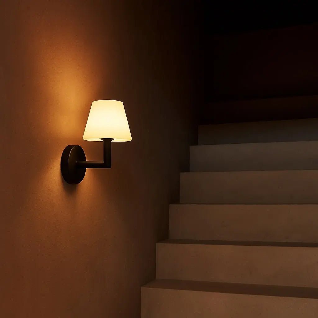 Ted Black Wooden Rechargeable Wall Lamp