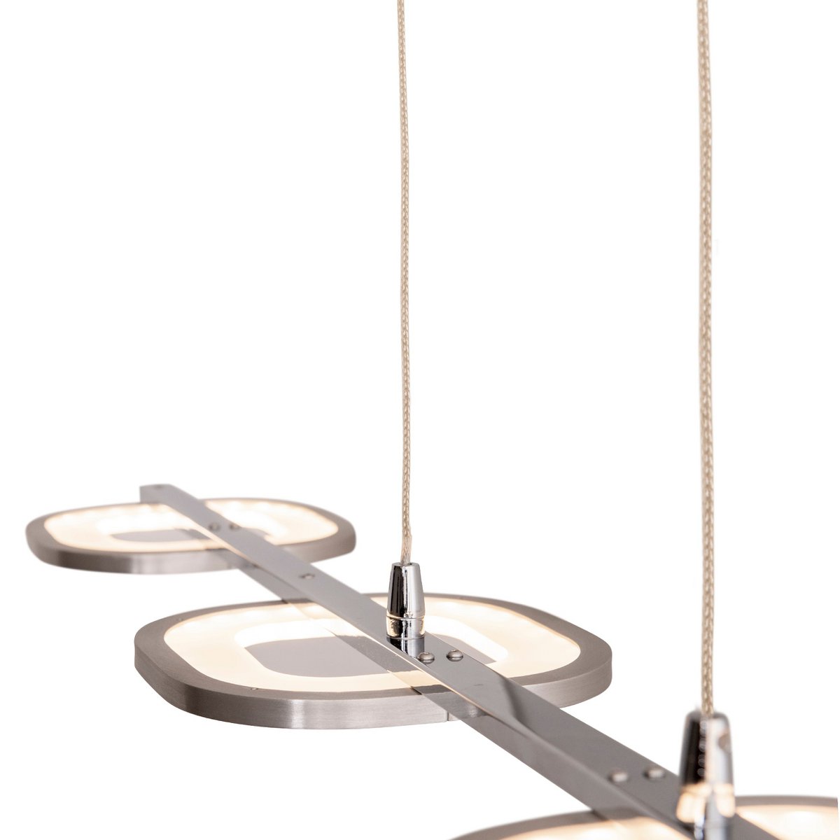 LED-pendellampa "Beam" i metall och plast i stål-blank, med integrerad LED