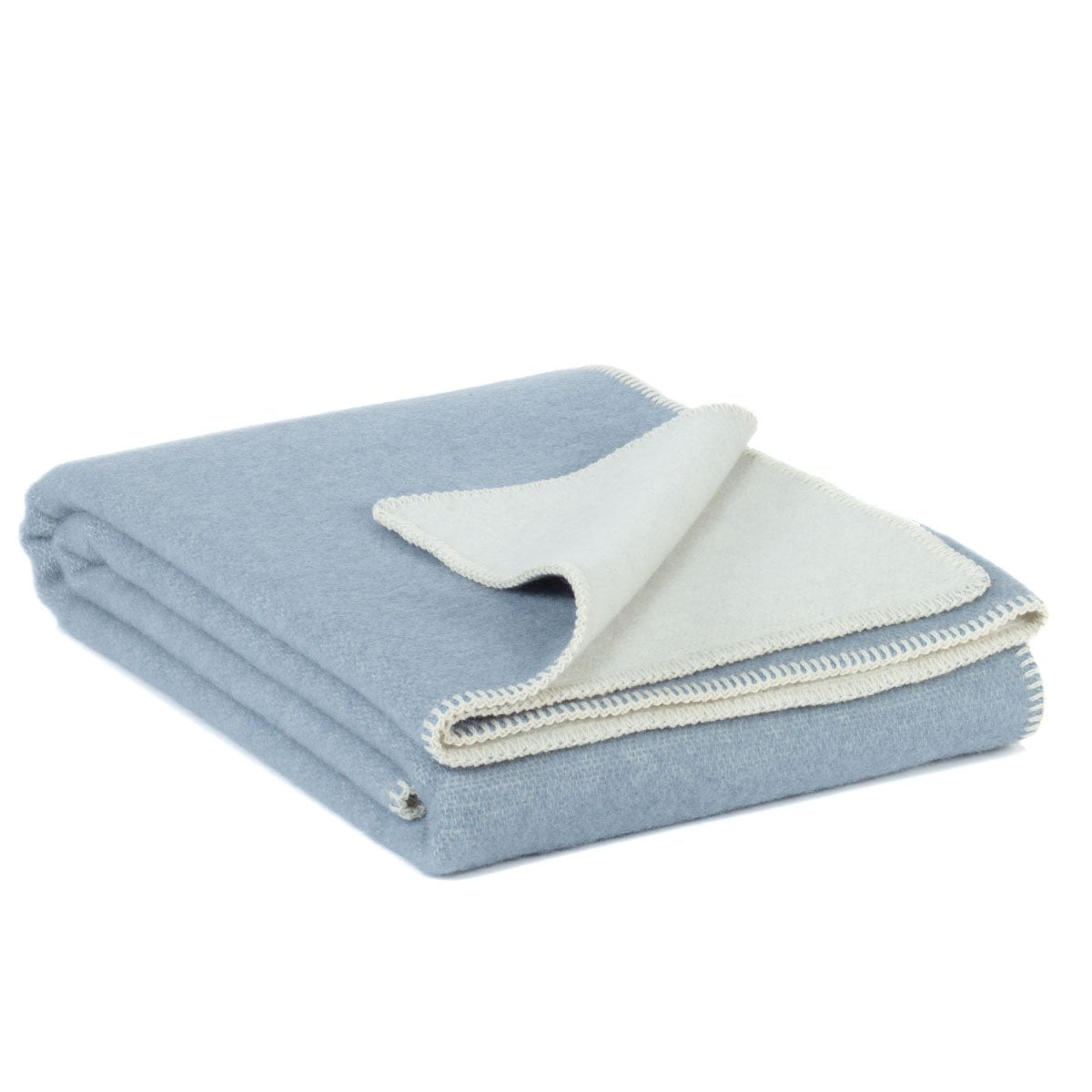 Wool bed runner BLUE FOG - 130 x 250 cm