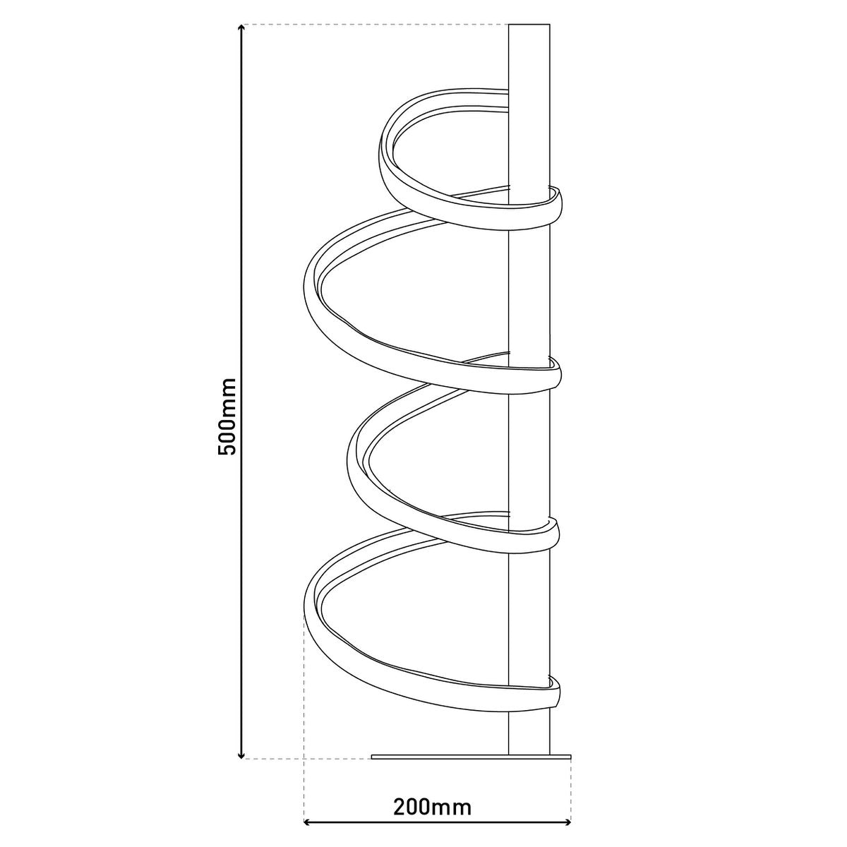LED-bordslampa "BELLEZA", modern bordslampa i metall och plast i svart, guld och vitt, med fasta lysdioder, 50 cm hög, belysning för vardagsrum, matsal, sovrum eller kontor.