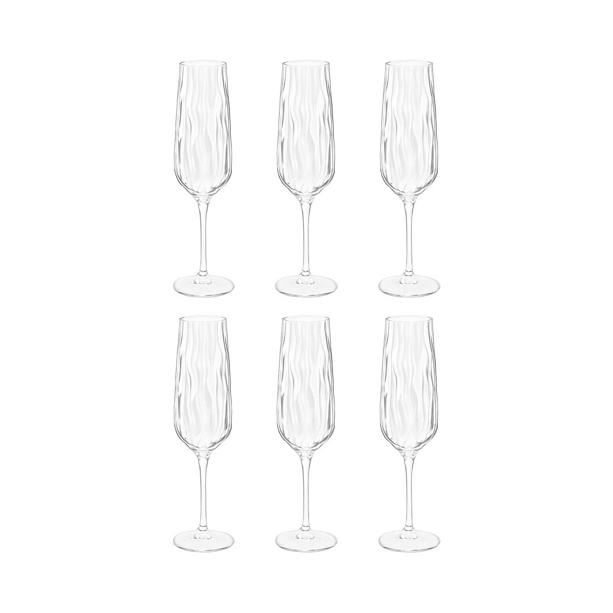 Vague champagne flutes - Lot of 6