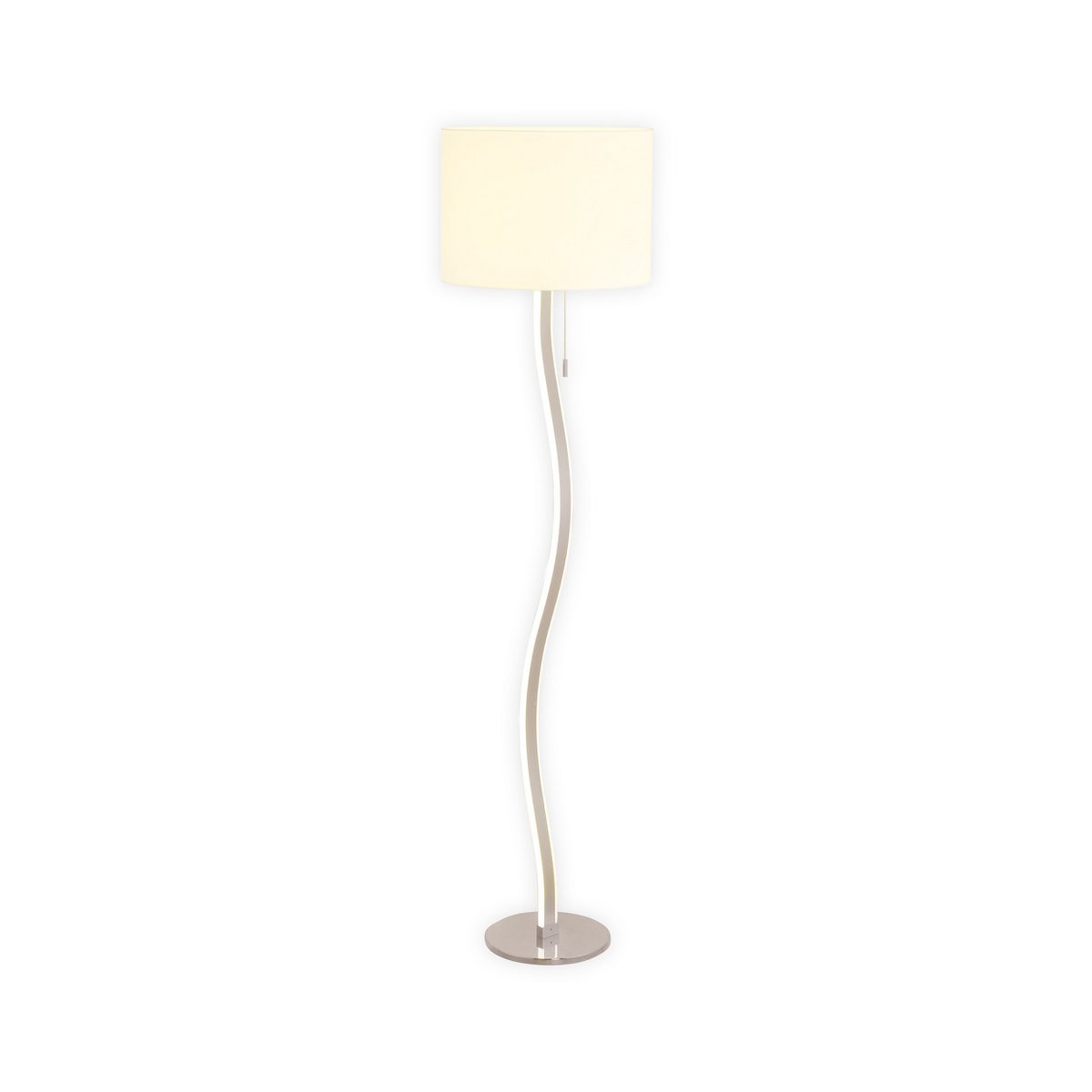 LED-golvlampa "AURELIA" i metall och plast i vitt med fasta LED-lampor, 163 cm hög, belysning för vardagsrum, matsal eller kontor