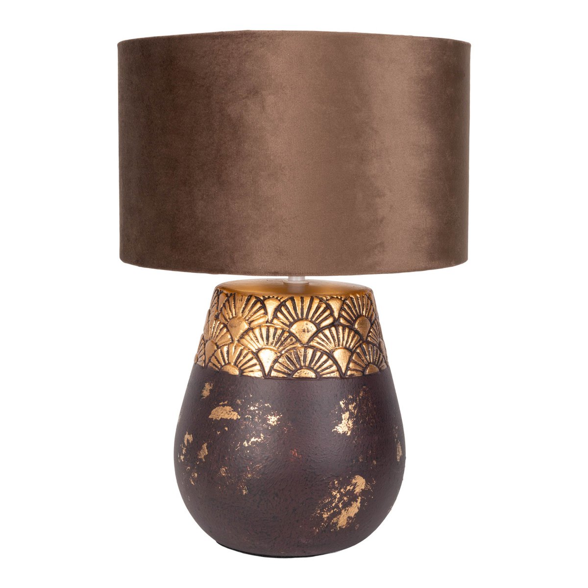 Keramikbordslampa "Bronco", bordslampa, keramik, beige/grå, med E14-sockel, för matsal, vardagsrum, hall eller kontor, 39 cm hög
