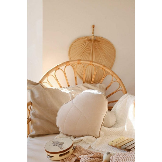“Cream” Velvet Leaf Pillow