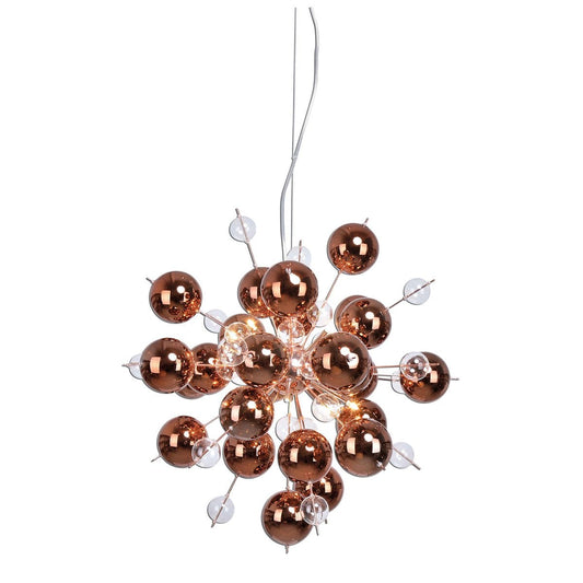 Hänglampa "explosion" av metall och glas, G9-versioner, taklampa för matsal, vardagsrum, hall eller kontor, Ø ca 65 cm