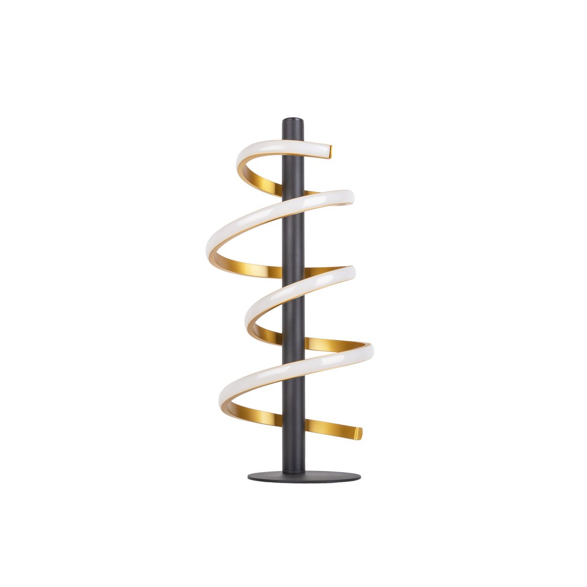LED-bordslampa "BELLEZA", modern bordslampa i metall och plast i svart, guld och vitt, med fasta lysdioder, 50 cm hög, belysning för vardagsrum, matsal, sovrum eller kontor.