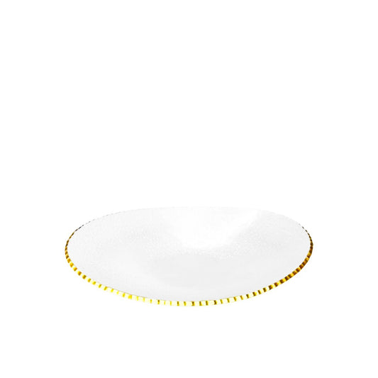 Glasskål oval guldkant 20,5x13x5cm