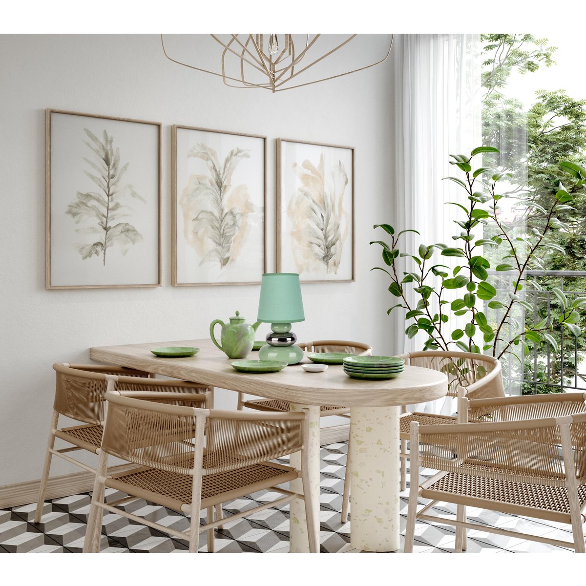Keramik bordslampa "STONEY" mint - Klassisk - Bordslampa - - mint - E14 - ingen information