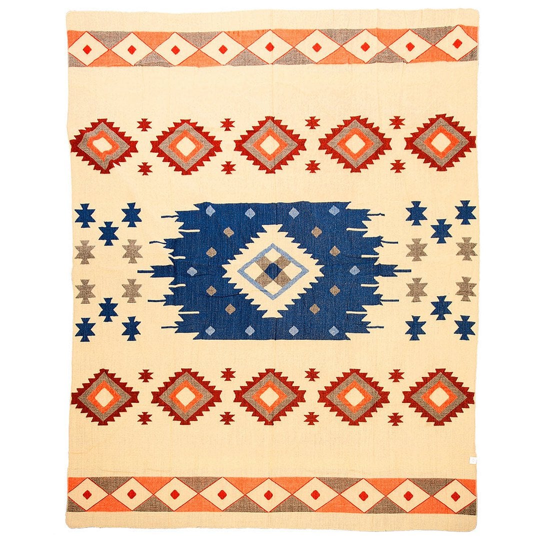 Ecuadorian alpaca blanket | native blanket | Quilotoa Blue